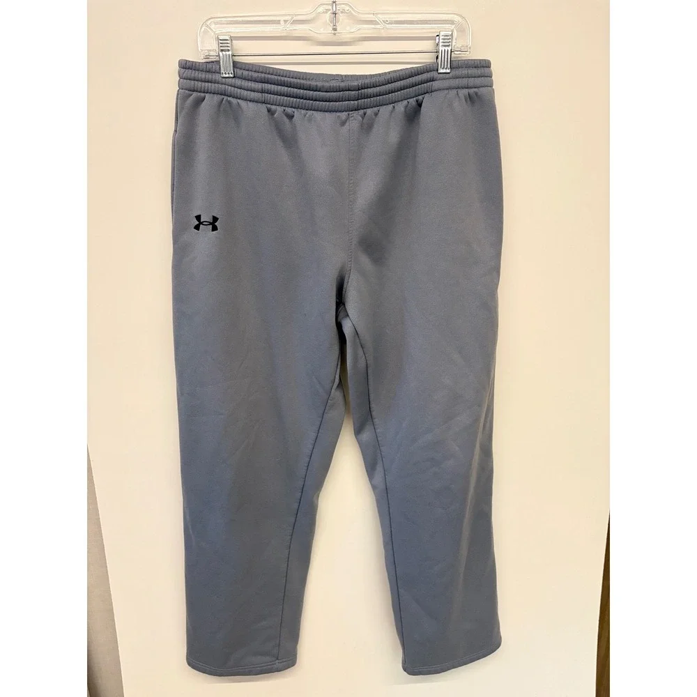 Sporty Gorpcore Sweatpants Fleece Joggers Under Armour Men LG Bluish Gray
